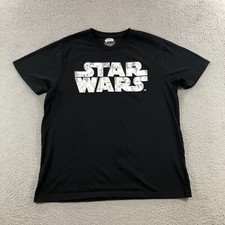 Camiseta Starwars para hombre L negra logotipo deletreado