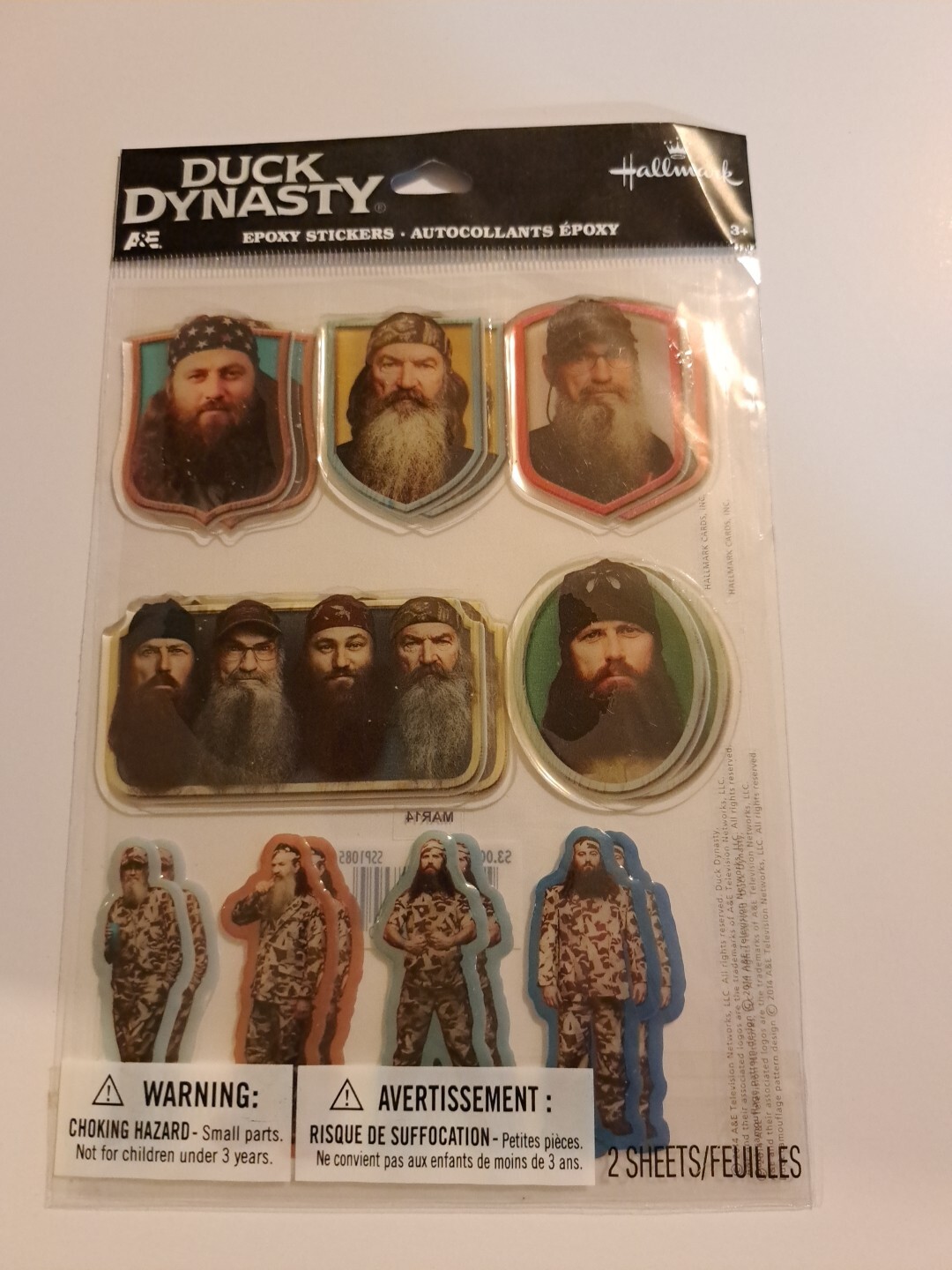 A&E Duck Dynasty Epoxy Stickers 2 sheets of 9. Willy Jack TV Show Merch ...
