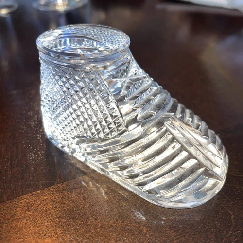 Vintage Waterford Cut Crystal Baby Shoe/Bootie  ~ Paperweight