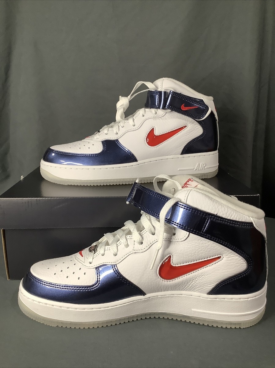 Nike Air Force Mid QS White/University Red DH5623-101 Men's Sz