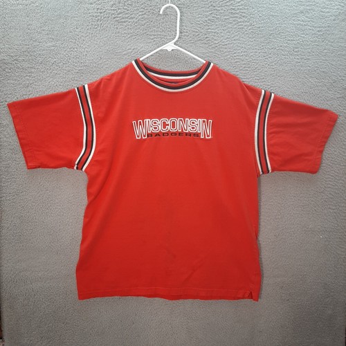 Vintage Wisconsin Badgers Shirt Adult Large Red NCAA College University