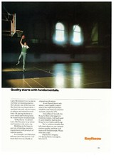 1989 Raytheon Company Fundamentals Basketball Court Vintage Print Advertisement
