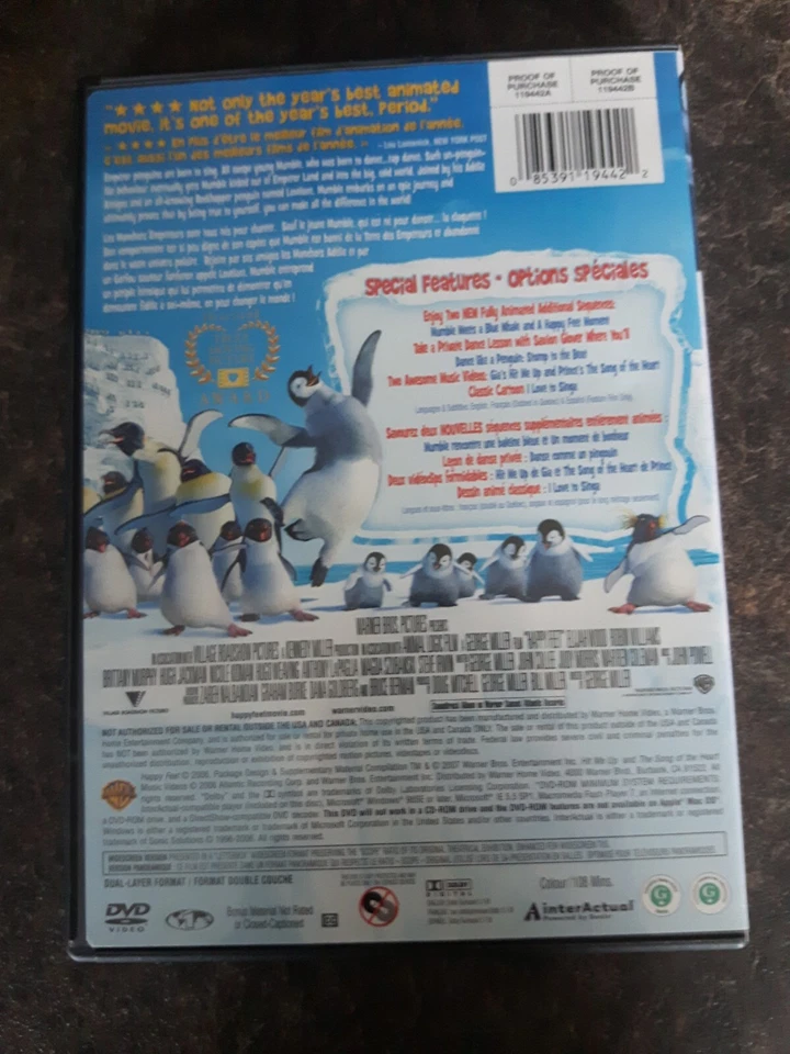 Happy Feet 2006 DVD Movie Widescreen Good Condition - Image 2 of 2