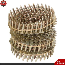 7200Pcs 3/4"×0.12" 15 Degree Galvanized Coil Roofing Nail Head Diameter 3/8" New