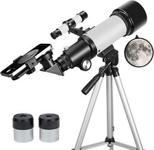 Telescope for Adults Beginners, 70mm Aperture 400mm AZ Mount Refractor Portable