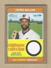2023 Topps Heritage CEDRIC MULLINS GOLD CLUBHOUSE COLLECTION RELIC #’d 54/99