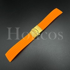 22 24 MM Silicone Rubber Watch Strap Band Waterproof Clasp Fits Breitling Orange