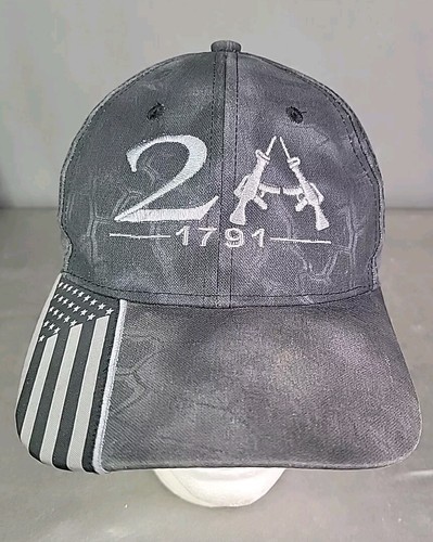 2A 1791 Black Kryptek Hat Second Amendment Gun USA Flag Adjustable Flag Cap