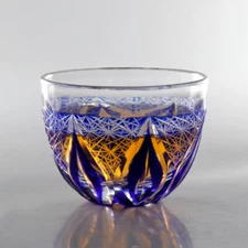 Crystal shot Glass edo kiriko blue 1.oz korea soju shot glass cup for guest part