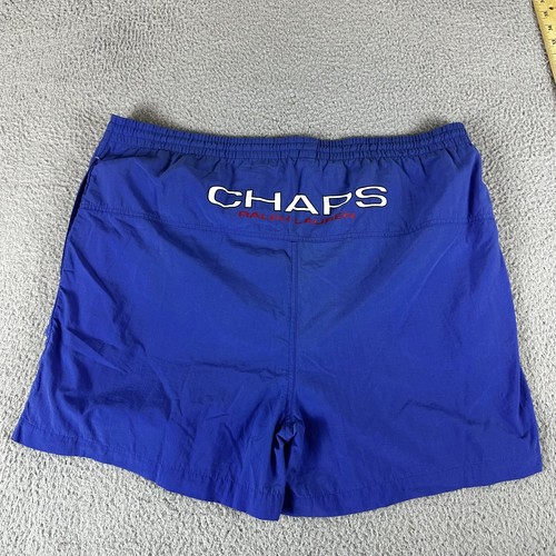 Chaps Ralph Lauren, Chaps Ralph Lauren Shorts Mens XL Blue Nylon Elastic Waist Swim Trunks Beach