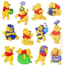 WINNIE THE POOH Micro Glittery Sandylion Stickers VINTAGE 