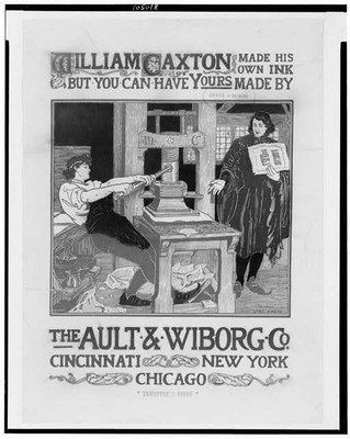 William Caxton,The Ault & Wiborg Company,Cincinnati,Ohio,OH,Printing Press,1896