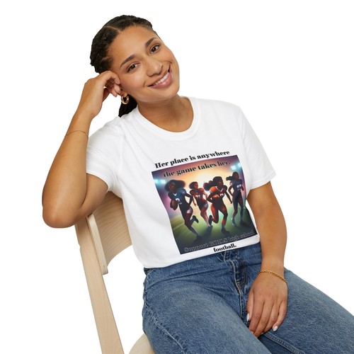 Girls High School Football T shirt, Her Place is Anywhere, Gift Player, support - Picture 18 of 19