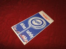 RARE 1950's "PURE" Gas & OIL CO.  Road Map of MONTANA IDAHO WYOMING LOT E-60