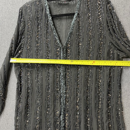 Elvi woman's top size 16 sequin beaded embellished kimono cardigan whimsy goth - Picture 13 of 24