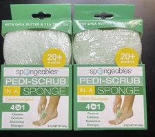 2 PK Spongeables Pedi Scrub In A Sponge. Citron Eucalyptus lasts 20 washes