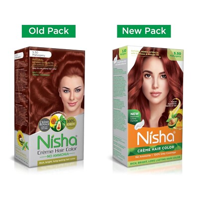 Nisha Cr�me Permanent Hair Color, Natural Extract, Bright, Shiny Hair Colour For