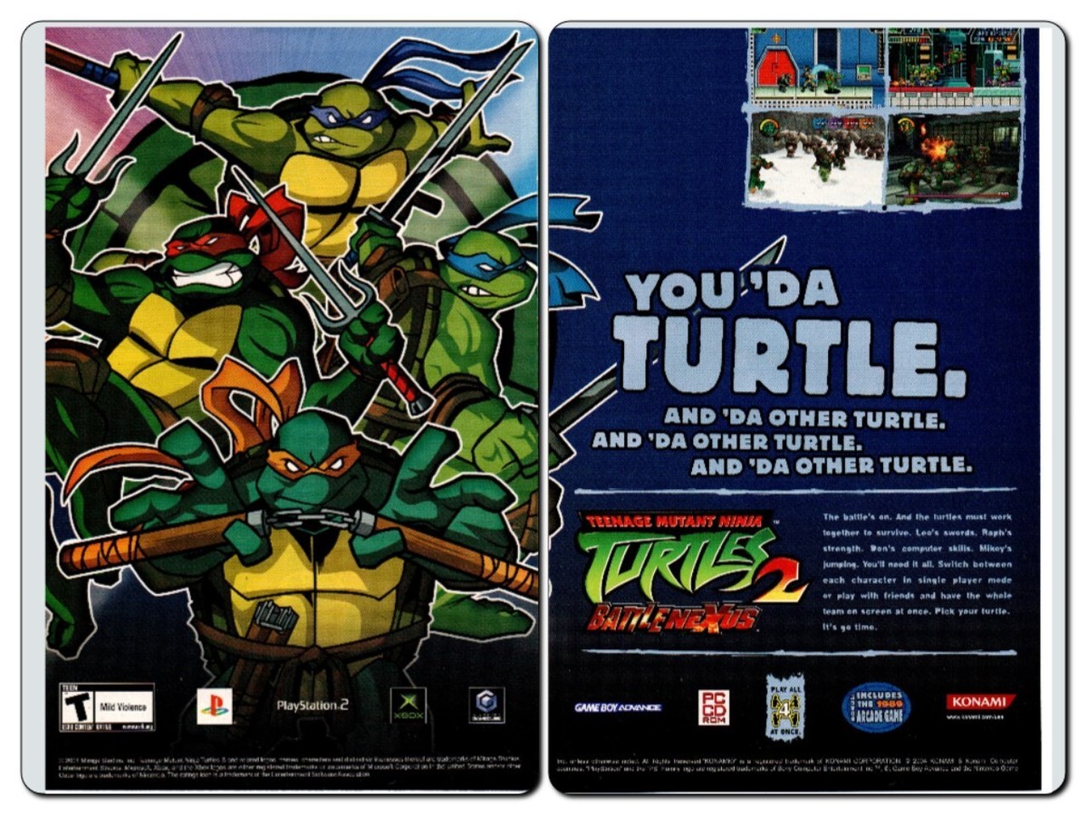 2004 TEENAGE MUTANT NINJA TURTLES 2 BATTLE NEXUS 2PG PRINT AD