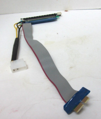 PCI Express PCIe 16X Riser Card Ribbon Extend Cable+Molex Power Capacity Filter