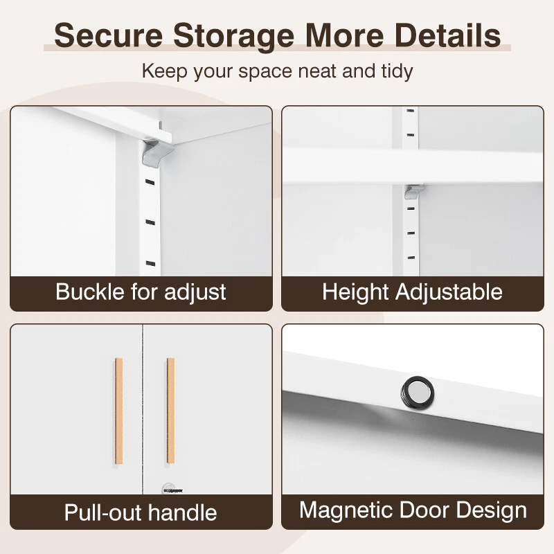 Long handle Metal Storage Cabinet ,71" Garage Storage Cabinet with Lock for Home - Image 4 of 4