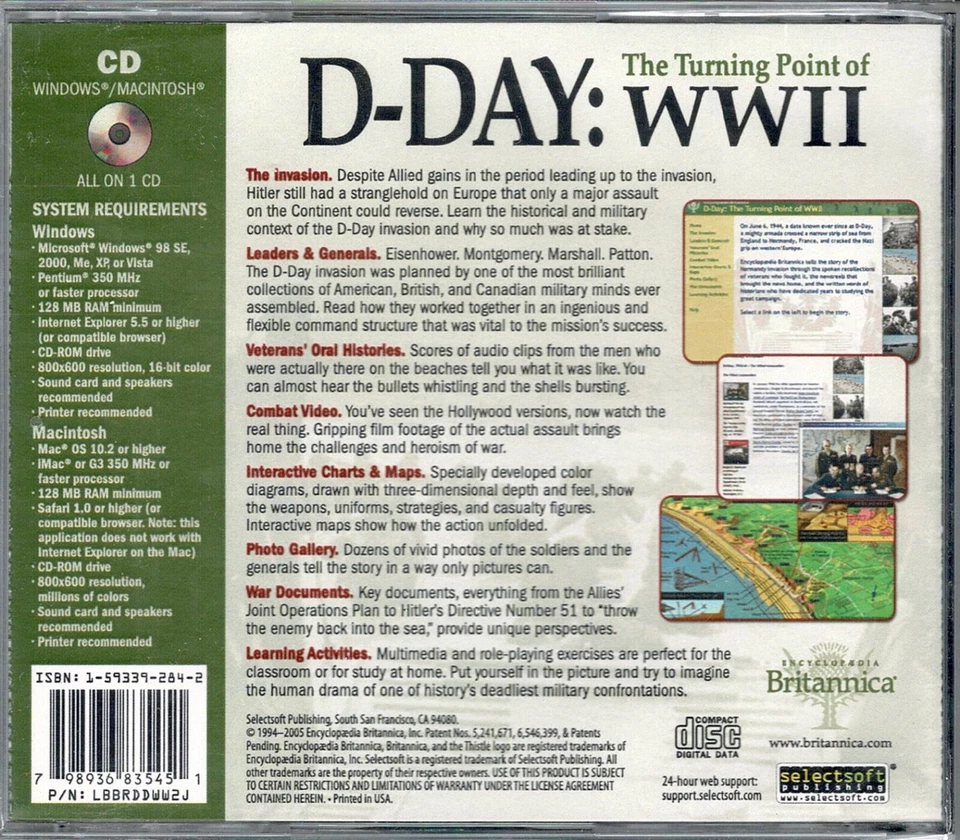 Britannica D Day The Turning Point of WWII Pc New XP Invasion Changed History - Image 2 of 2