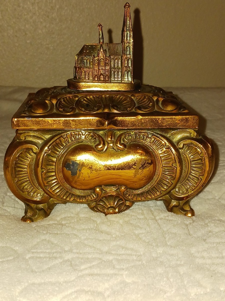 Copper Kolner Dom Box Rosary Jewelry Cask Trinket Box West Germany