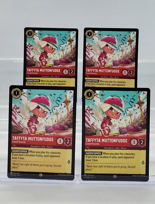 Disney Lorcana Taffyta Muttonfudge - Crowd Favorite 114/204 Shimmering 4 Cards