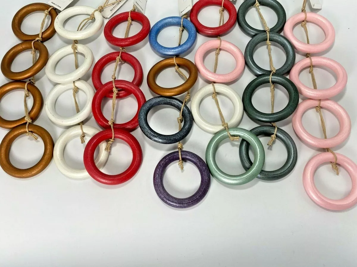 Wooden Rings Craft Mix Color Size Wood Loop Wooden Ring Circle for Jewelry  50 pc