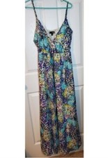 Ana Dress Xl Maxi Straps Sleeveless Semi Formal V Neck Multicolored