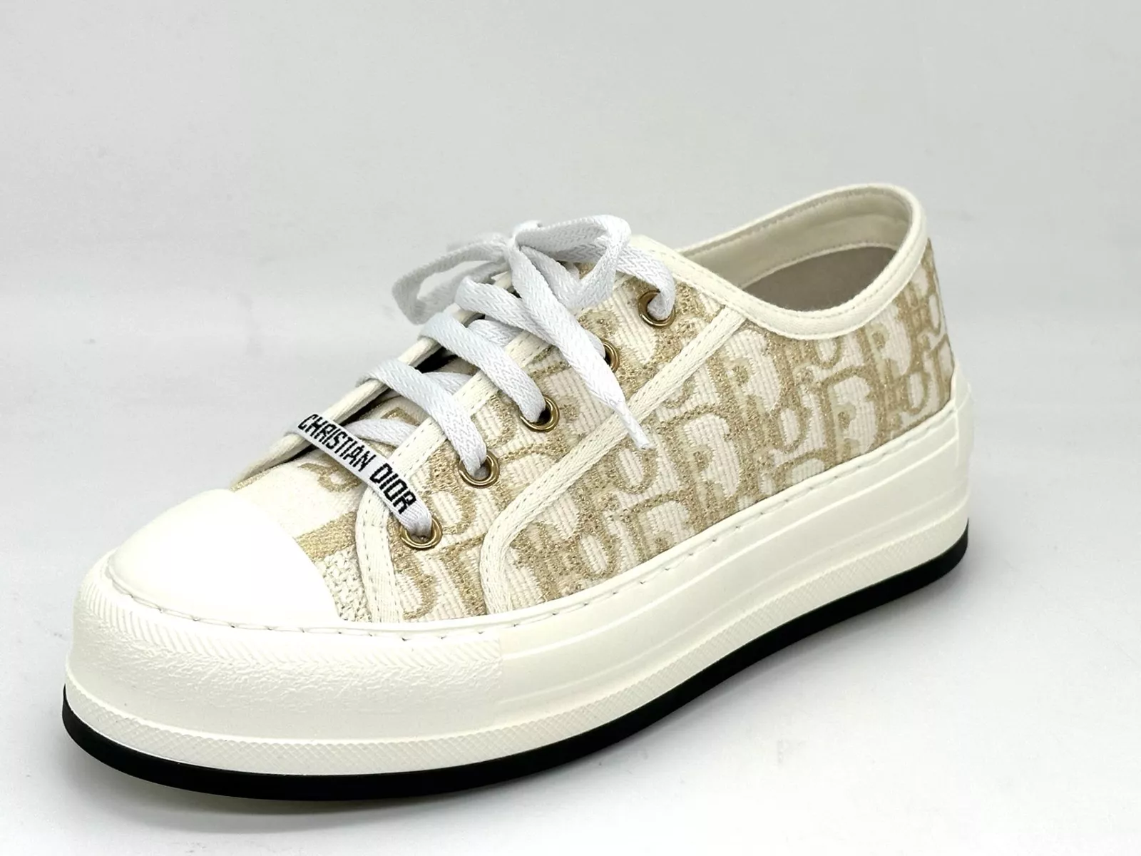 Baskets plates basses plates à lacets plateforme monogramme lurex oblique DIOR WALK'N
