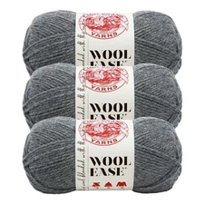(3 Pack) Lion Brand Yarn 620-152 Wool-Ease Yarn, Oxford Grey