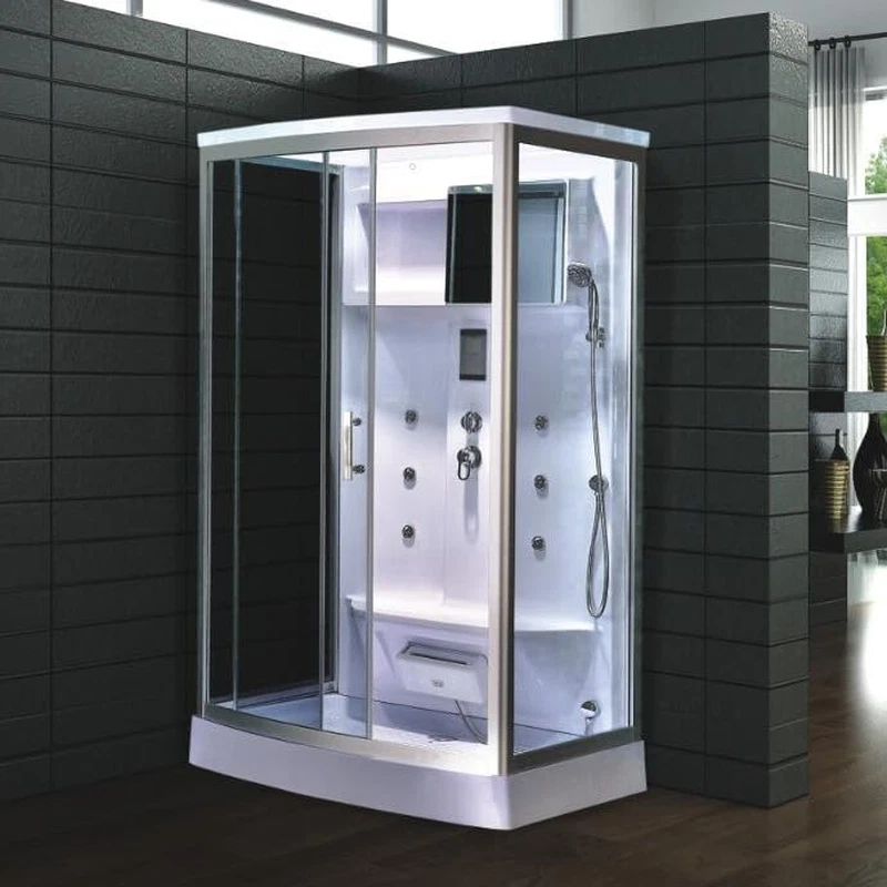 Cabine De Douche à Vapeur Et Sauna Infrarouge Colorado Luxe 100x100 Cm, Quart De Rond, Hauteur 215 Cm