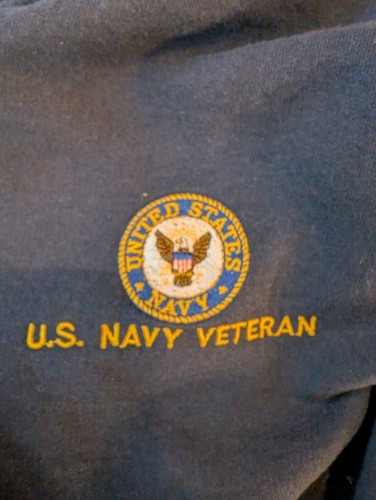 USN US United States Navy Veteran Blue Crewneck Sweatshirt Size XL - Picture 3 of 3
