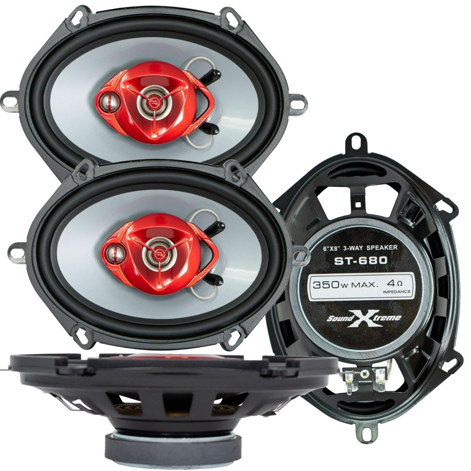 4 x SoundXtreme  5&times;7&Prime; / 6&times;8&Prime; 4Ohm 3-Way 700 Watts Coaxial Car Audio Speakers