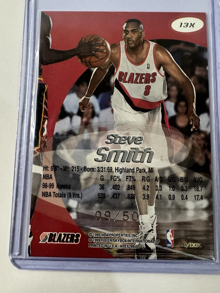 Skybox Apex Xtra 1999-00 baloncesto Steve Smith Portland Trail Blazers/50 Foto 2 de 3