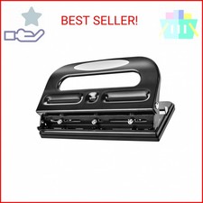 Amazon Basics Semi-Adjustable 3-Hole Punch, 30 Sheet Capacity, Black