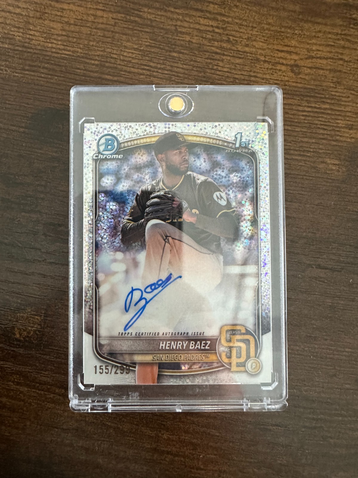2025 Bowman Chrome - Prospect Autographs Henry Baez #CPA-HBA Speckle 155/299