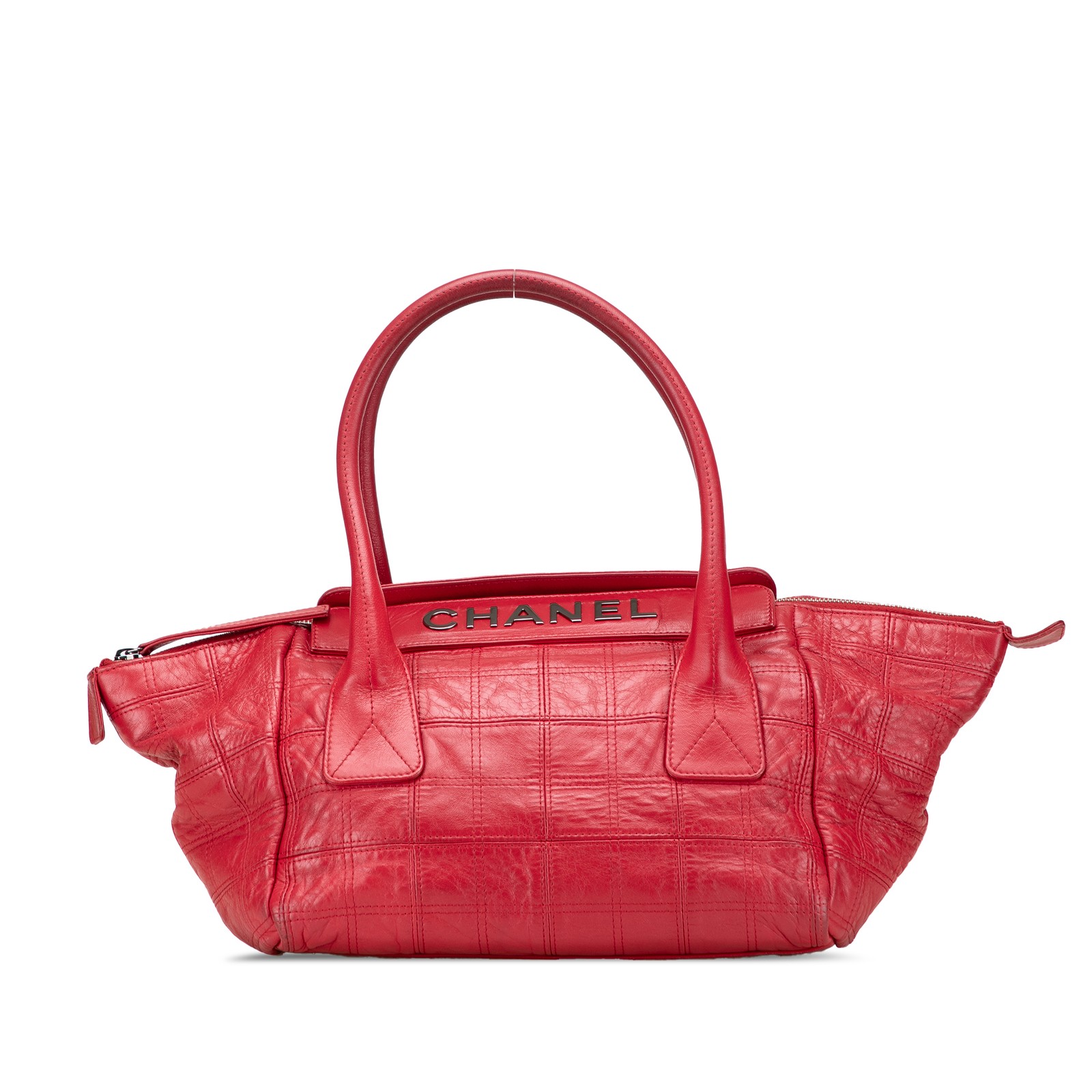 Authenticated Chanel Lambskin Square Stitched Lax… - image 1