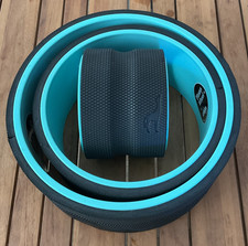 Chirp Foam Roller Wheel for Back Pain Relief, Muscle Therapy - Black/Teal 3-Pack