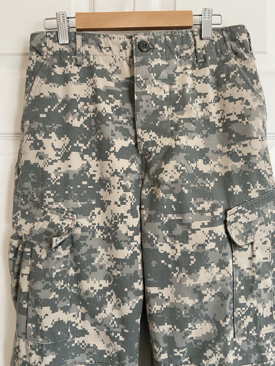 US Army Military Digital Camo Button Fly Rip Stop Uniform Pants Sz