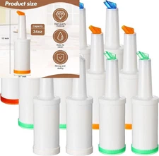 12 Pack Bar Pour Colorful Juice White, Orange, Red, Yellow, Blue, Green 