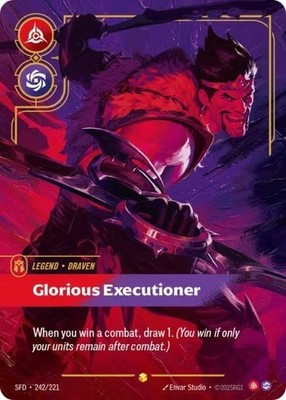 Riftbound Draven, Glorious Executioner V.2  Showcase, Spiritforged, LoL, NM
