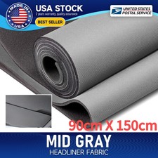 Gray Flat Knit Headliner Fabric Foam Back Auto Roof Repair Upholstery Material
