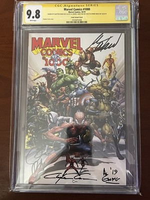 MARVEL COMICS #1000 CGC 9.8 SS CRAIN VARIANT SIGNED BY CRAIN, EWING, PAK & WAID