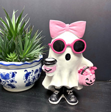 Sassy Ghost Girl With Pink Bow  Latte Viral Halloween Pinkoween NEW