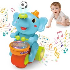 Baby Elephant Musical Crawling with Lights, Sounds, Blowing , Infant Sensory ...
