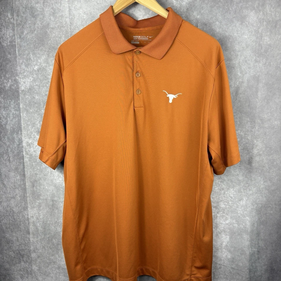 Texas Longhorns Polo Shirt Mens 2XL Orange Dri-Fit Nike Golf Tour Performance - Image 3 of 4