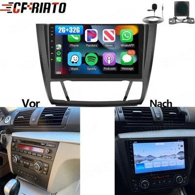 CAMECHO 2+32GB Autoradio Für BMW 1er E81 E82 E87 E88 Android 15 GPS Navi WIFI BT FM RDS