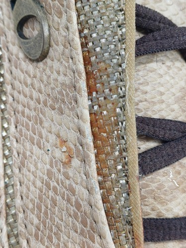 310 Scarpe Moto Vintage Uomo UK 9 EU 43 US 10 Beige Effetto Pelle di Serpente - Foto 5 di 24