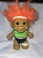 Troll doll is a Russ Berrie Workout Orange Hair Exercise 80S Vintage